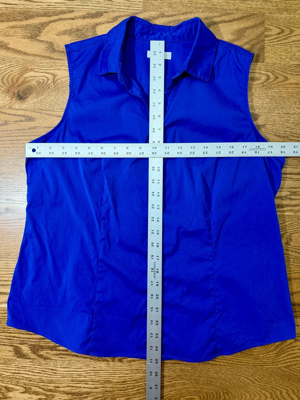 Charter Club Sleeveless Button-Front Blouse in Royal Blue - Picture 5 of 6